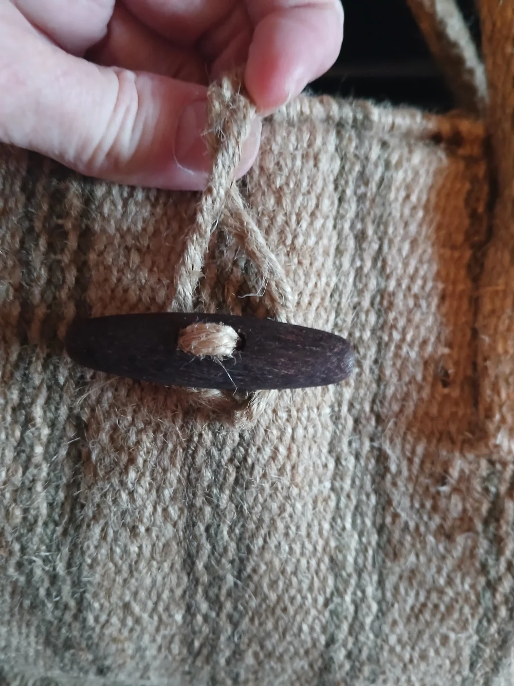 J. Jill Natural and Olive Striped Woven Tote